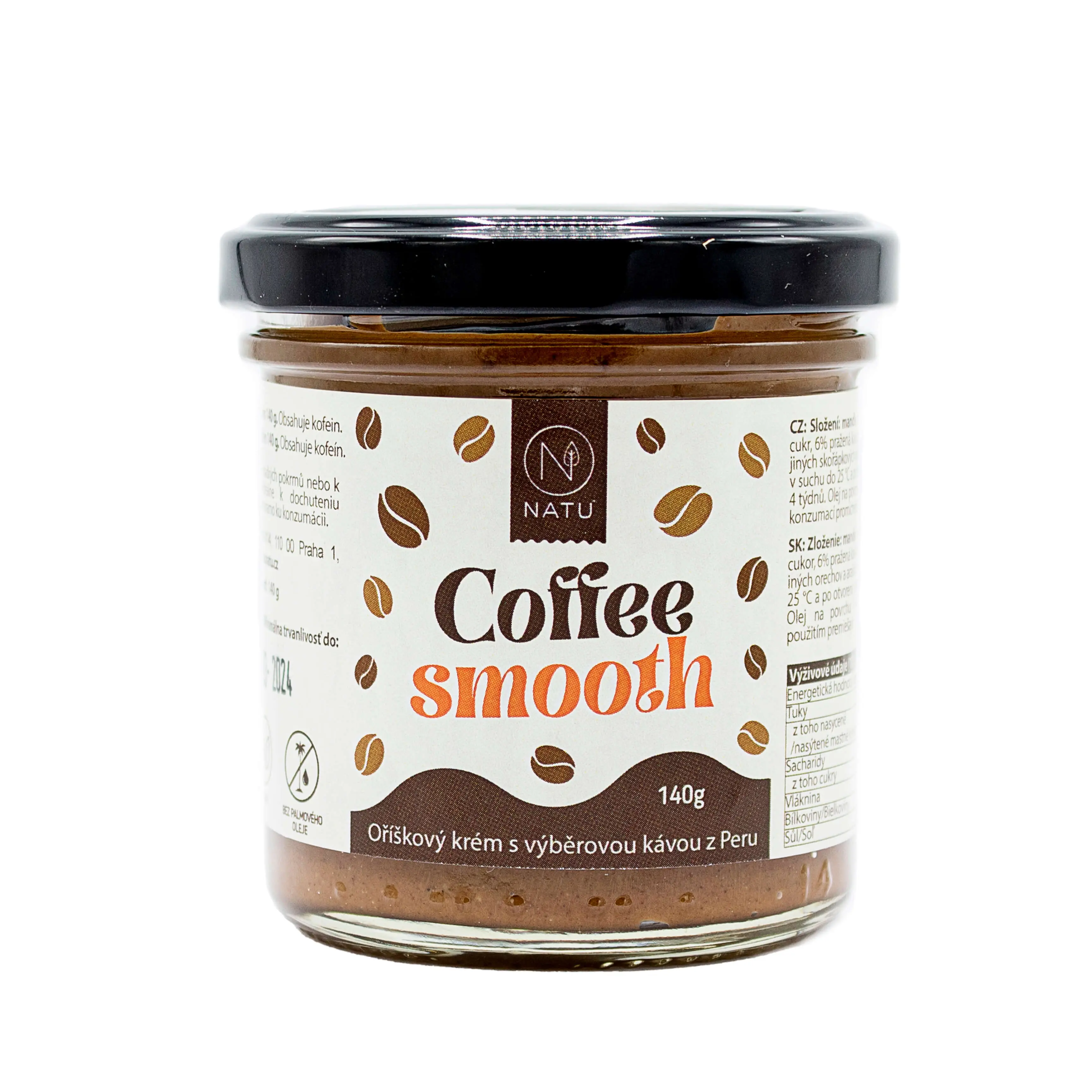 NATU Coffee smooth oříškový krém s kávou 140g