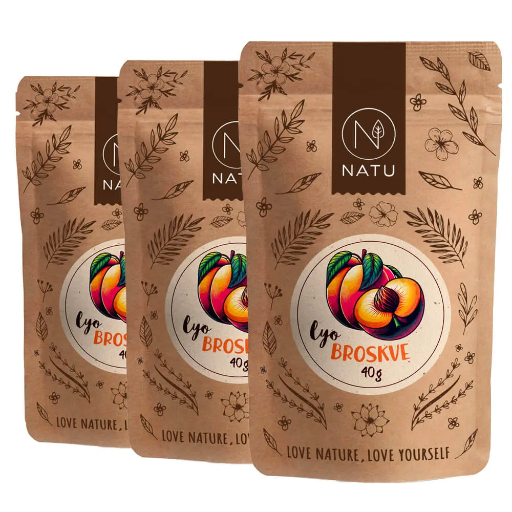 NATUNATU Lyofilizované broskve plátky 3x40g