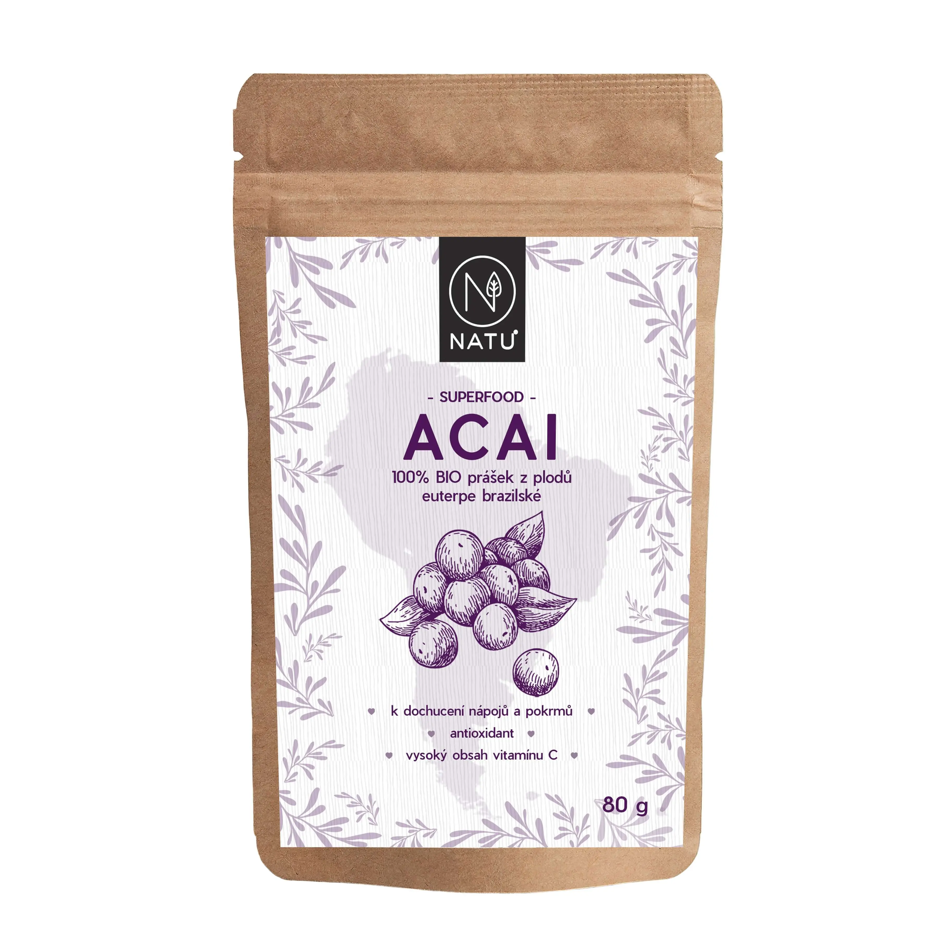 NATU Acai BIO prášek 80 g