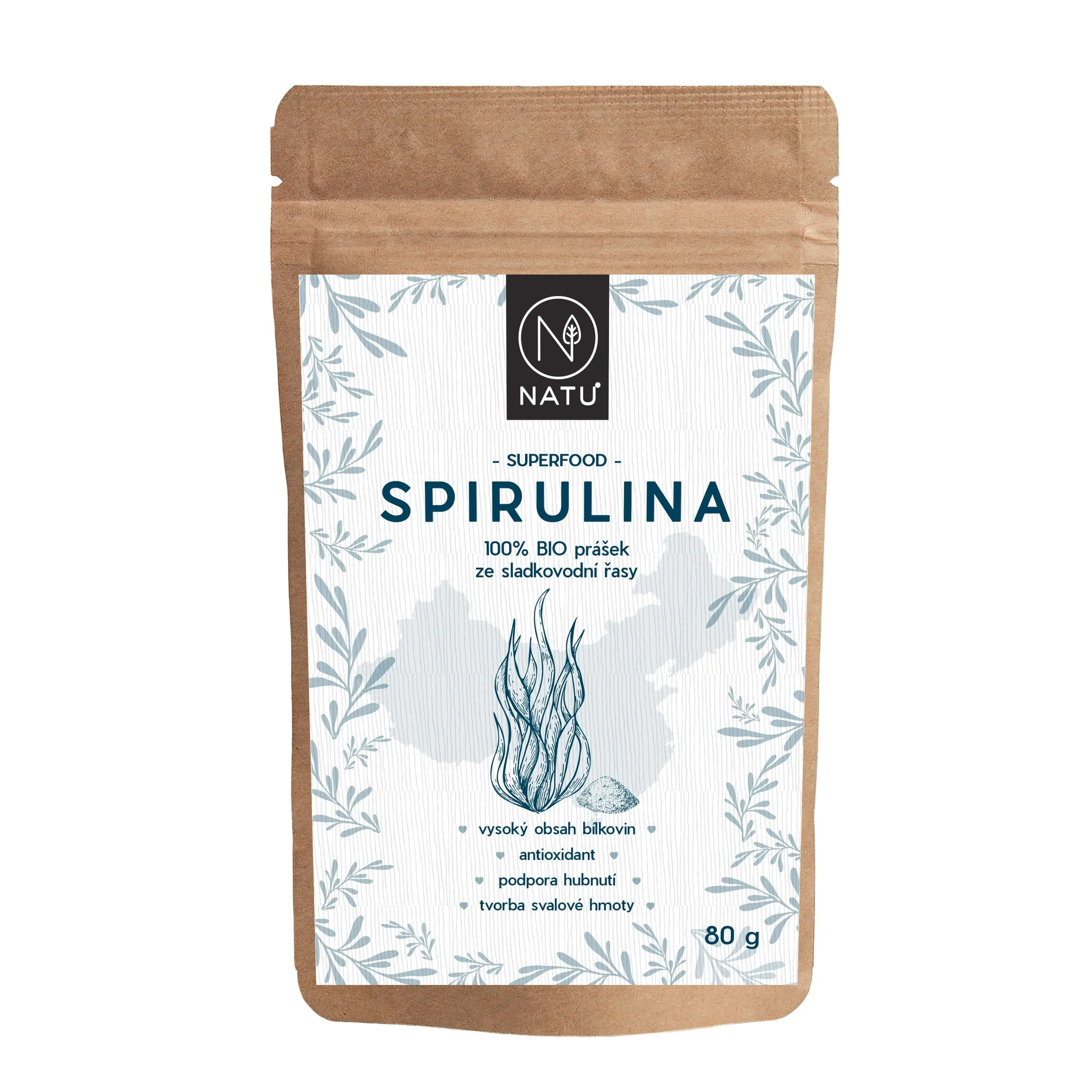 NATU Spirulina BIO prášek 80 g