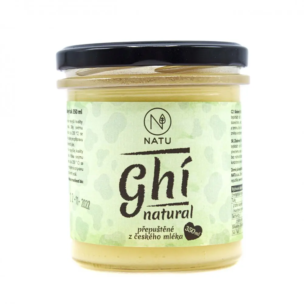 NATU Přepuštěné máslo ghí natural 350 ml