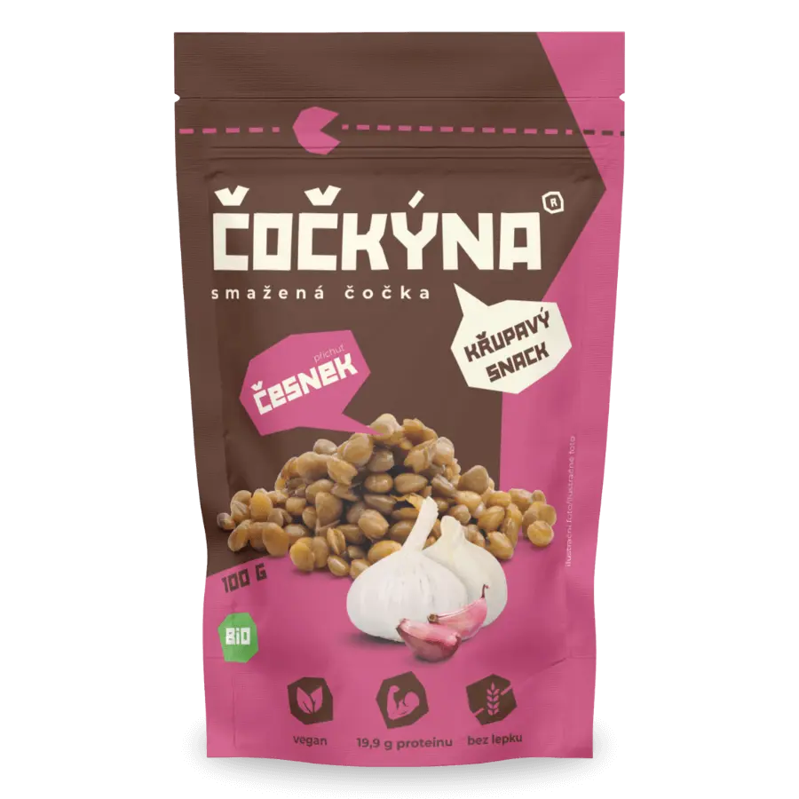 Čočkýna příchuť česnek BIO 100g