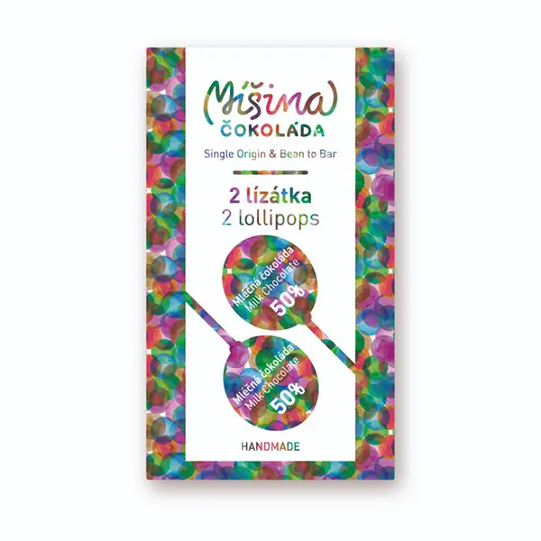 Míšina čokoláda 2 mléčná lízátka v krabičce