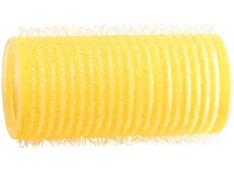Natáčky na vlasy Duko Velcro pr.28 mm, 6 ks - samodržící, žluté (15/5)