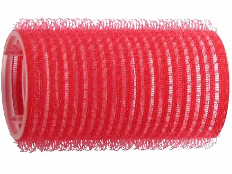 Natáčky na vlasy Duko Velcro pr.33 mm, 6 ks - samodržící, červené (15/4)