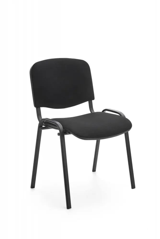 Jednací židle ISO — kov, látka, černá