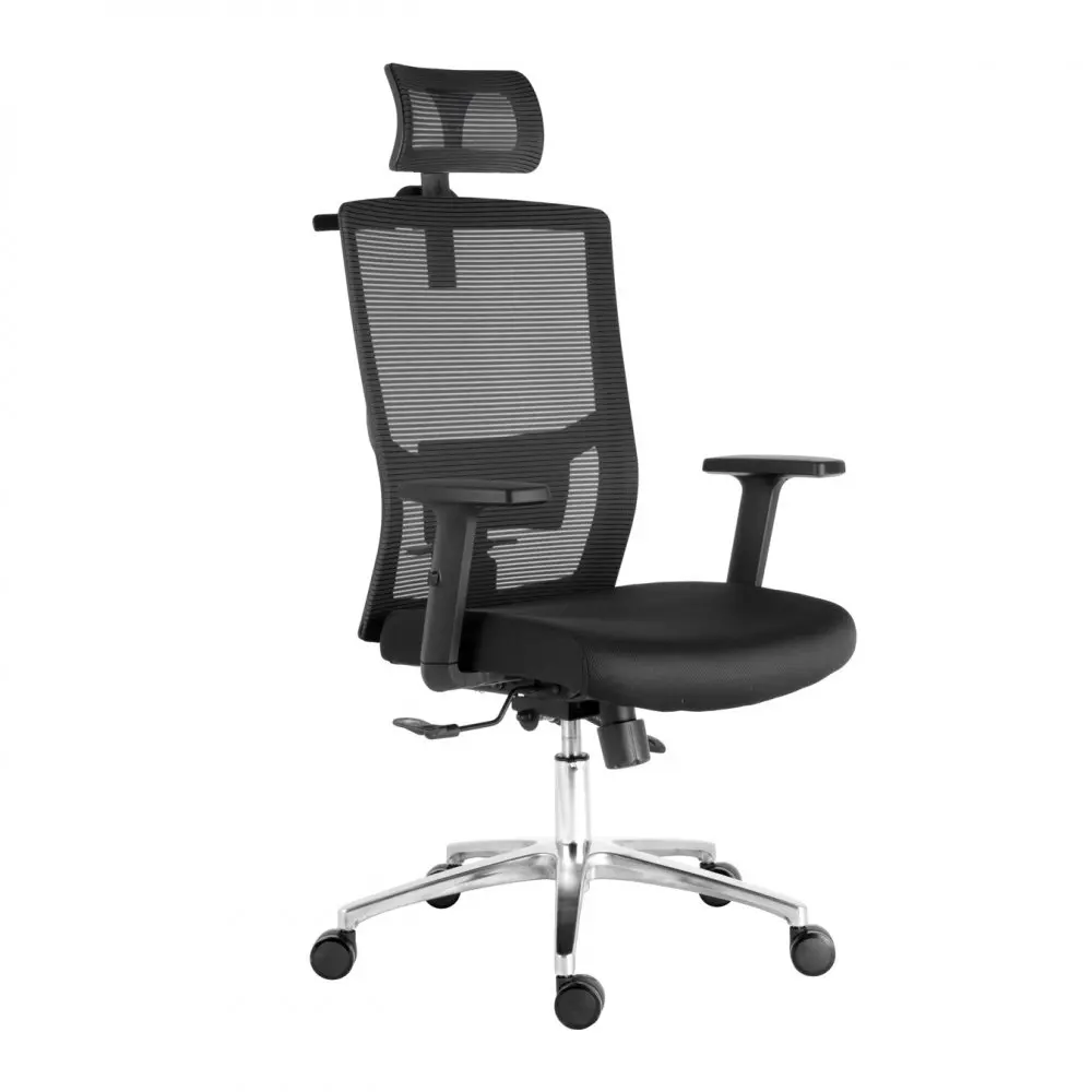 Kancelářská ergonomická židle DEBRA — černá, nosnost 150 kg