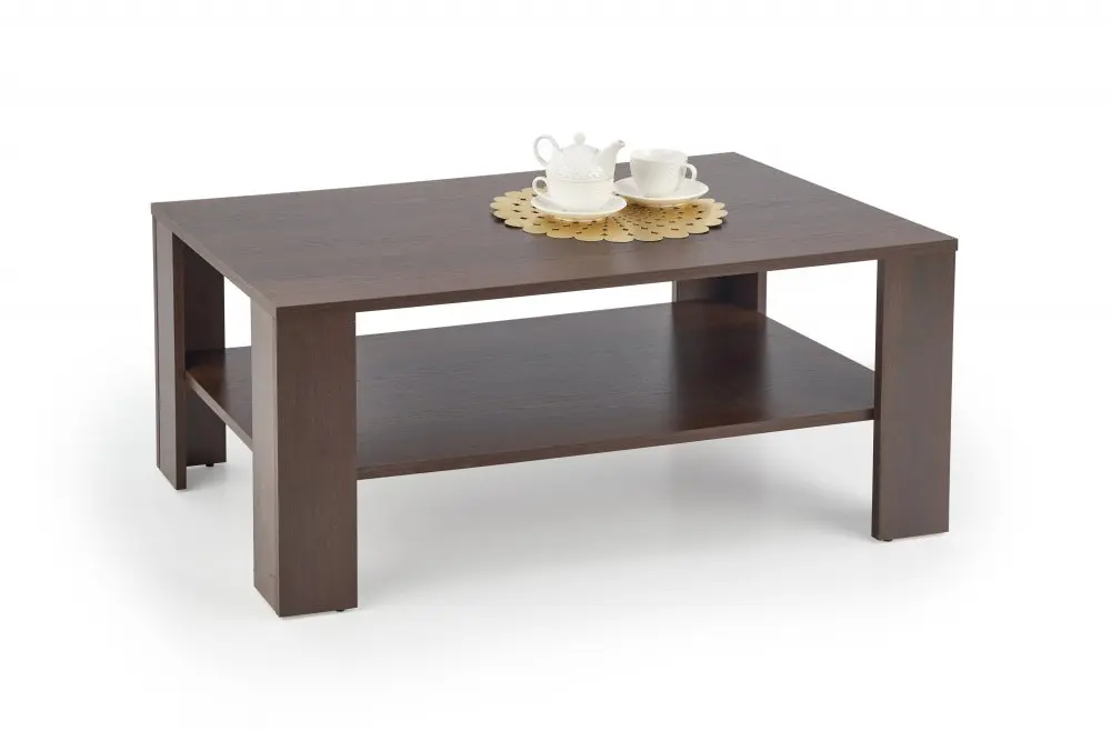 Konferenční stolek KWADRO — 110x65x53 cm, MDF, tmavý ořech