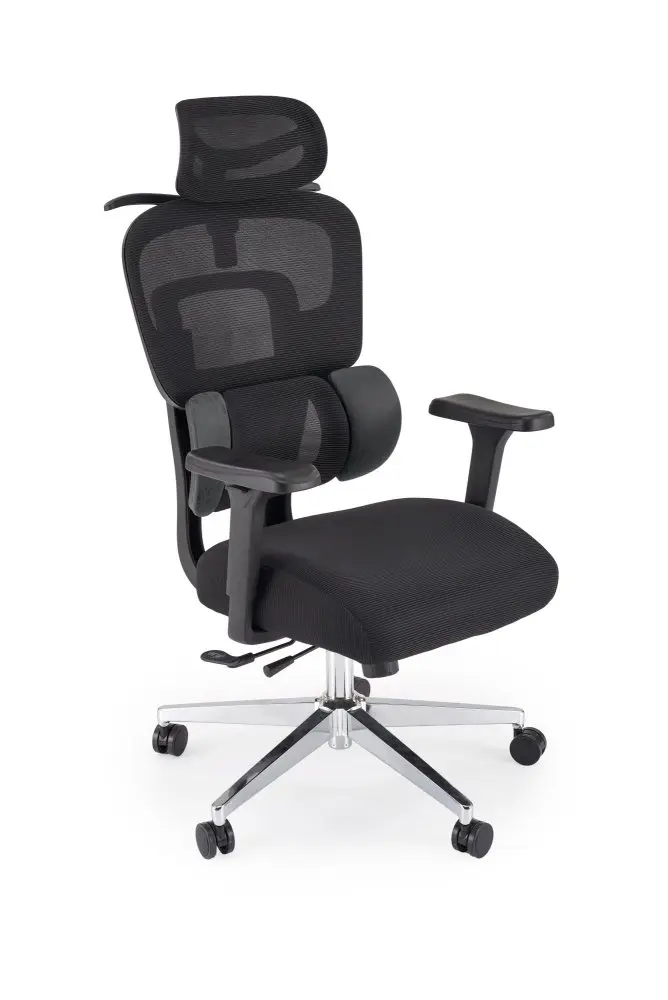 Kancelářská ergonomická židle BOOSTER — síť / látka, černá