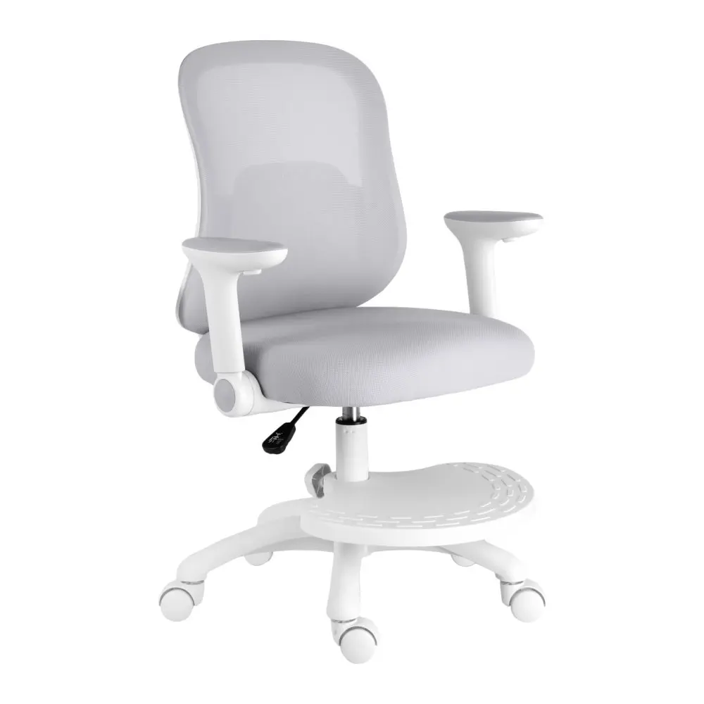 Dětská otočná židle Neoseat JUNI s podnoží — látka, šedá