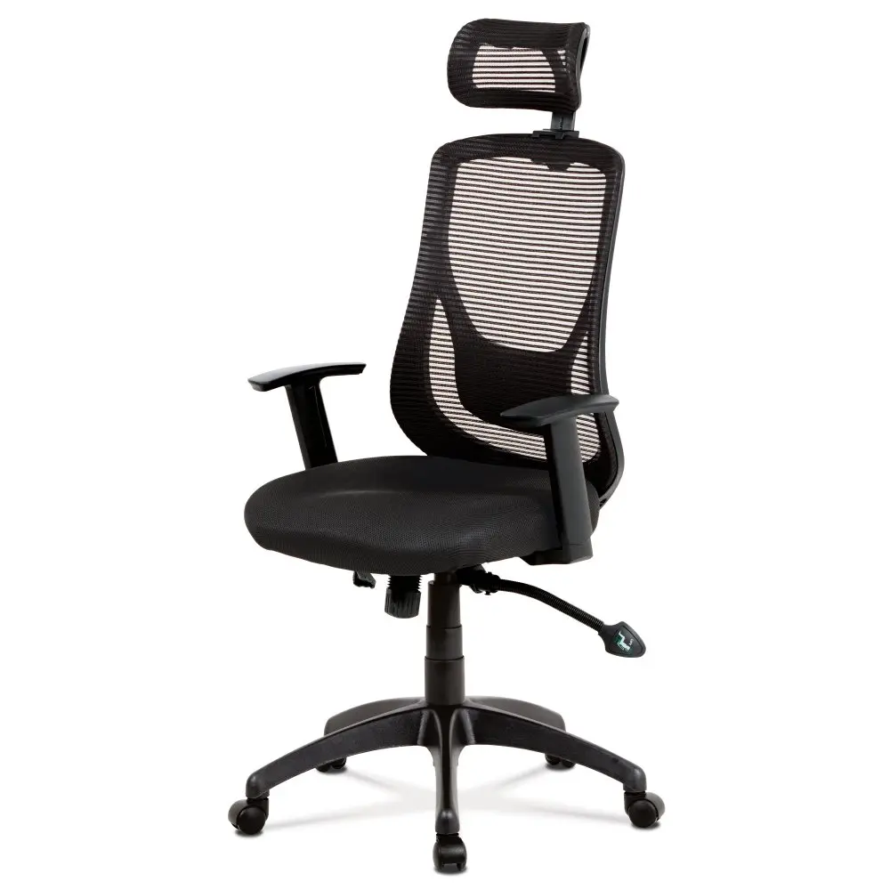 Kancelářská ergonomická židle ALBERT — síť / látka, černá