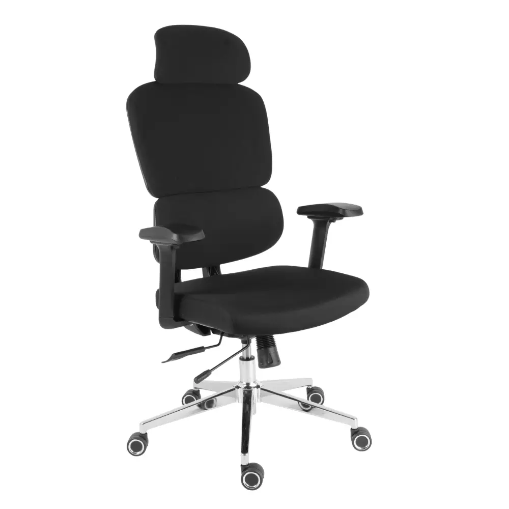 Kancelářská ergonomická židle Neoseat ROBIN — látka, černá, nosnost 150 kg