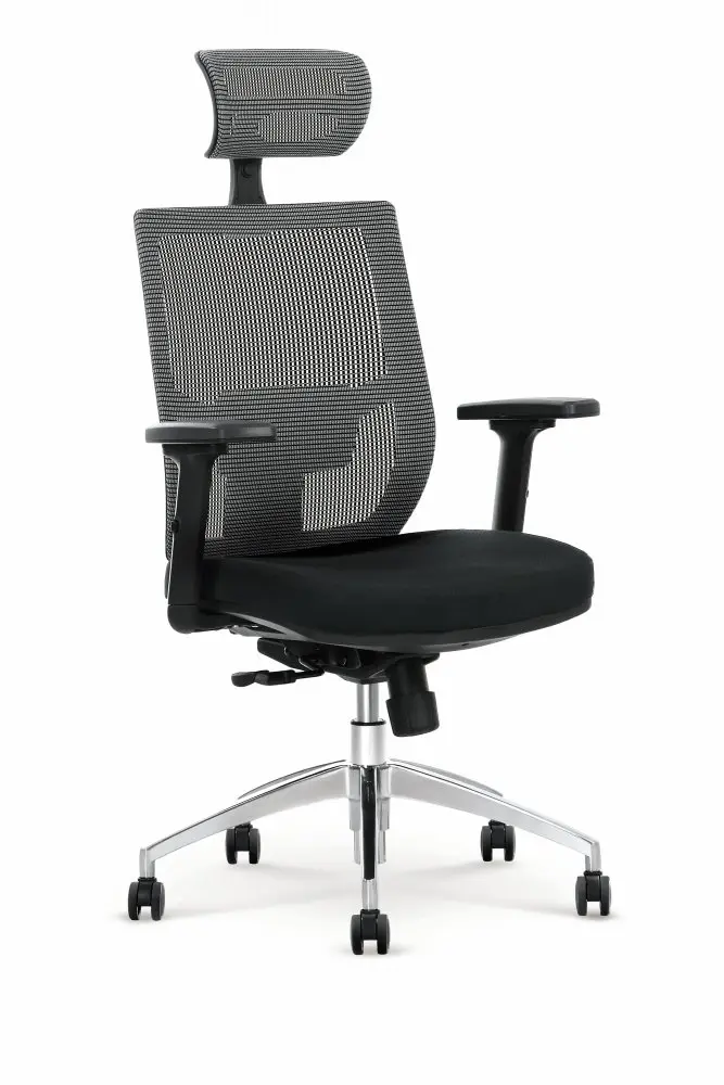 Kancelářská ergonomická židle ADMIRAL — síť / látka, černá