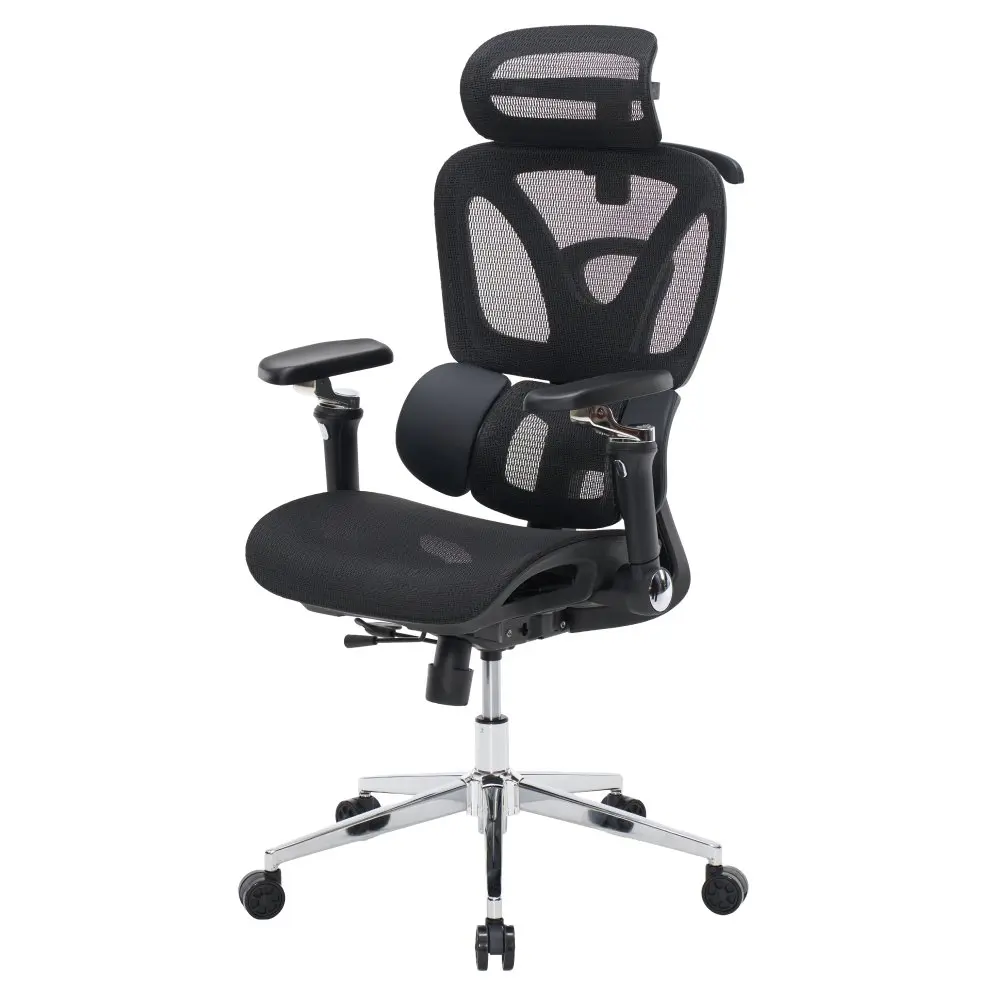 Kancelářská ergonomická židle PORTE II — síťovina, černá