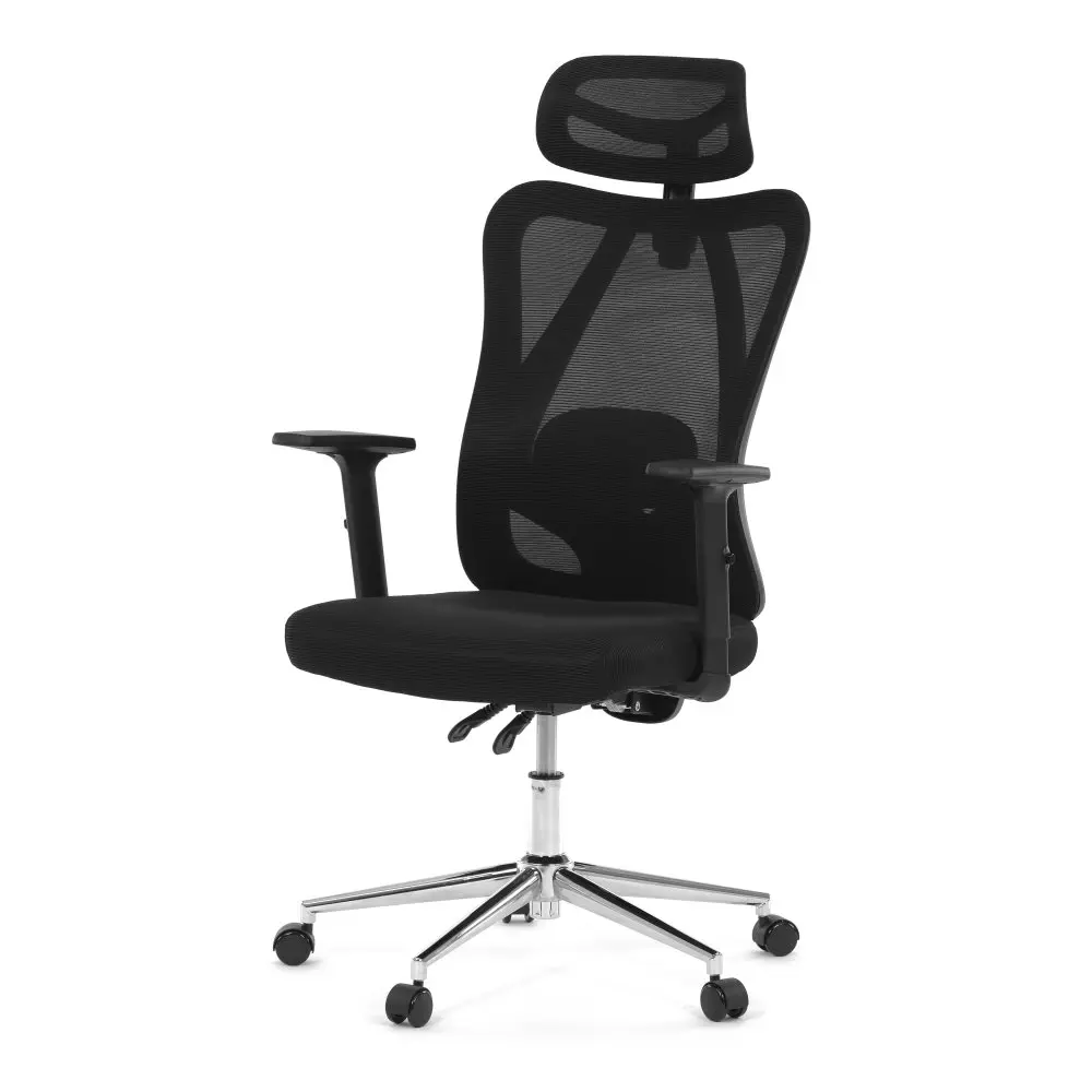 Kancelářská ergonomická židle LUMOS — síť / látka, černá