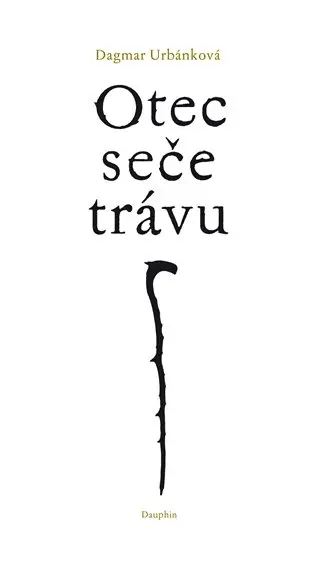 Otec seče trávu