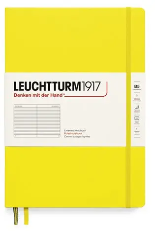 Stylový zápisník Leuchtturm Lemon, Composition (B5), 219 p., linkovaný