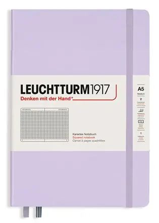 Leuchtturm1917 Zápisník Lilac Medium A5 čtverečkovaný