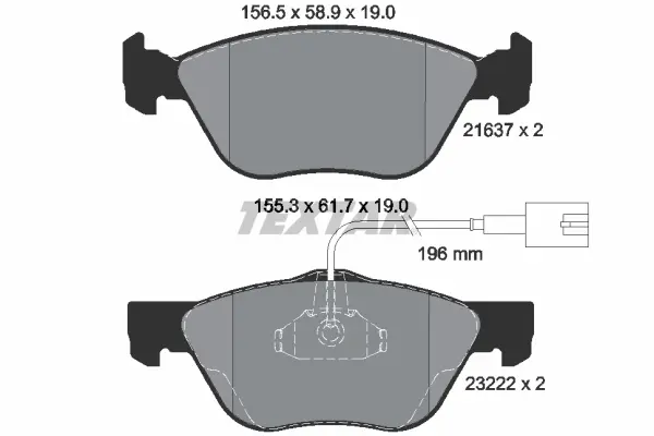 Sada brzdových destiček, kotoučová brzda TEXTAR 2163702