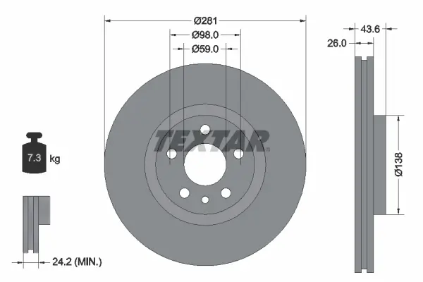Brzdový kotouč TEXTAR 92074003