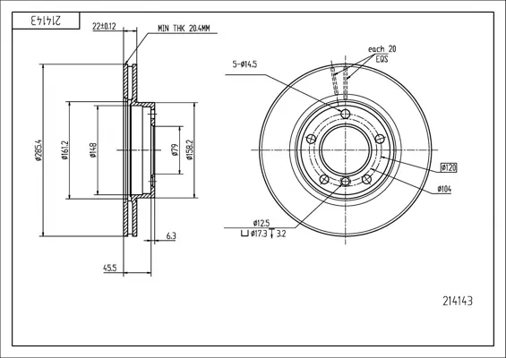 Brz.kotouč /p/ bmw 318i 98- 286/22/20.4