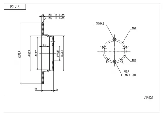 Brz.kotouč /z/ bmw 316i -98 280/10/8.4