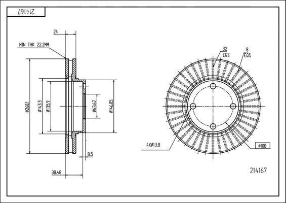 Brz.kotouč /p/ mondeo 93- 260/24/22.2