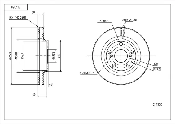 Brz.kotouč /p/camry 3.0 91-    275/28/26