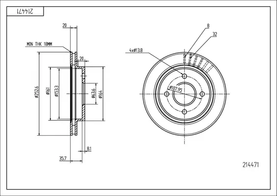 Brz.kotouč /z/ mondeo 93- 253/20/43.7