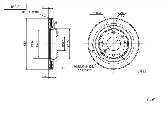 Brz.kotouč /p/ hyundai matrix 01-