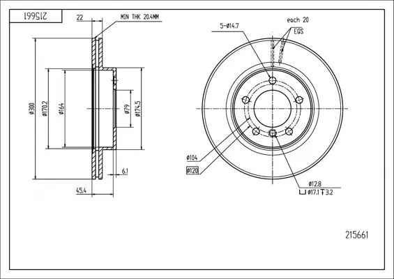 Brz.kotouč /p/ bmw 328i 98- 300/22/20.4