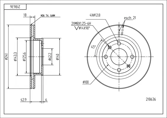 Brz.kotouč /p/ kia picanto 1.1-1.1d 04-