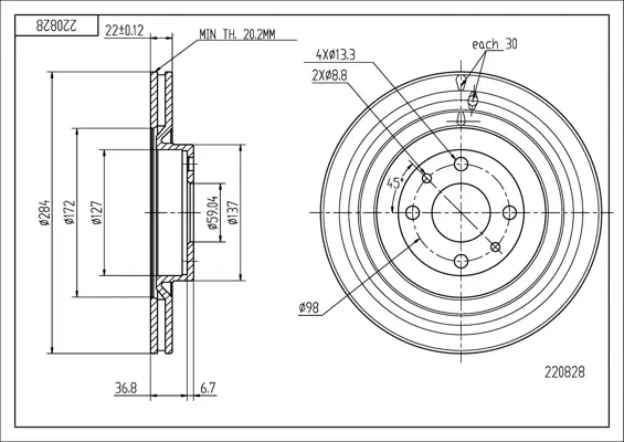 Brz.kotouč /p/ stilo 1.8 16v 01-