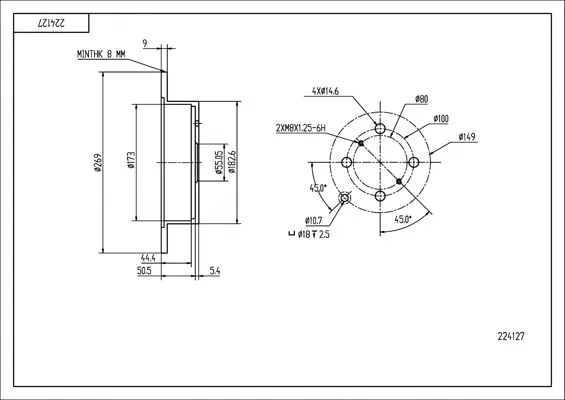 Brz.kotouč /z/ yaris 1.0-1.5 99-