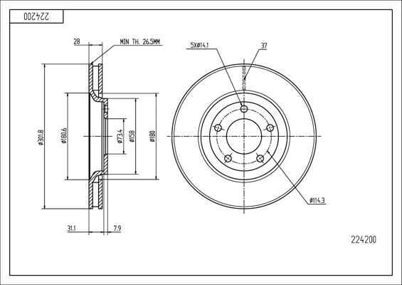 Brz.kotouč /p/voyager 16" 01-   /302x28/