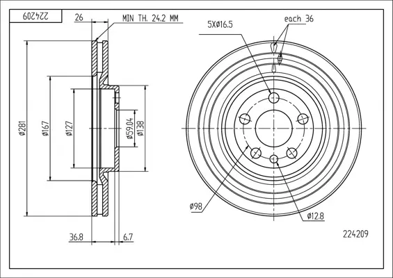 Brz.kotouč /p/ fiat ulysse 1.8,2.0 96-