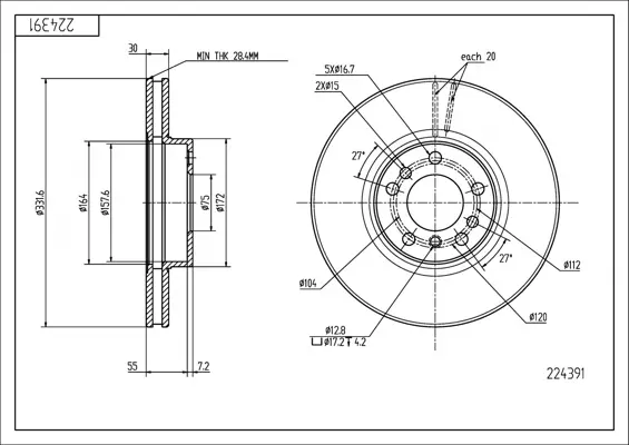 Brz.kotouč /p/bmw x5/e53/ 3.oi 00-