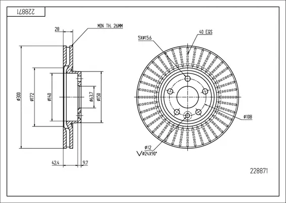 Brz.kotouč /p/mondeo 07-    300/28/26 x5