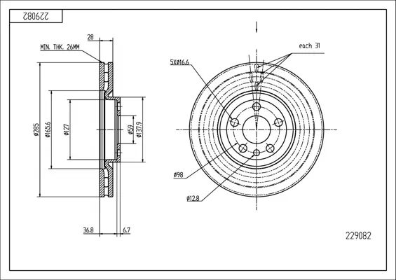 Brz.kotouč /p/ citroen c8 02-
