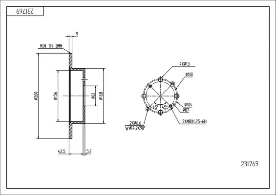 Brz.kotouč /z/ civic 1.4-1.7 hb 01-