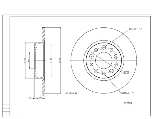 Brz.kotouč /z/ alfa 159 1.9i 05-