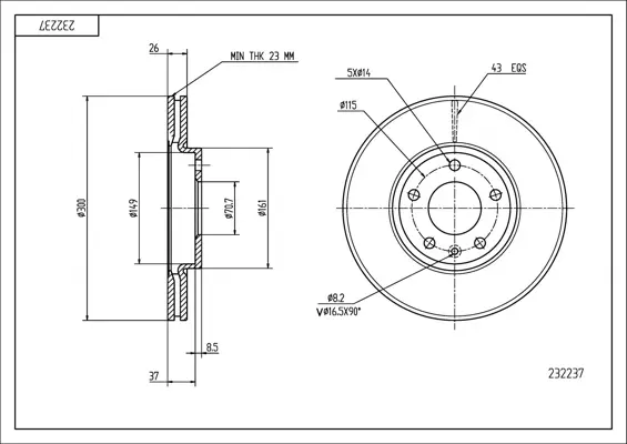 Brz.kotouč /p/ cruze 1.4