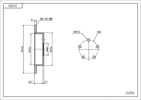 Brz.kotouč /z/audi 100 2.5td 90-/lak/kpl