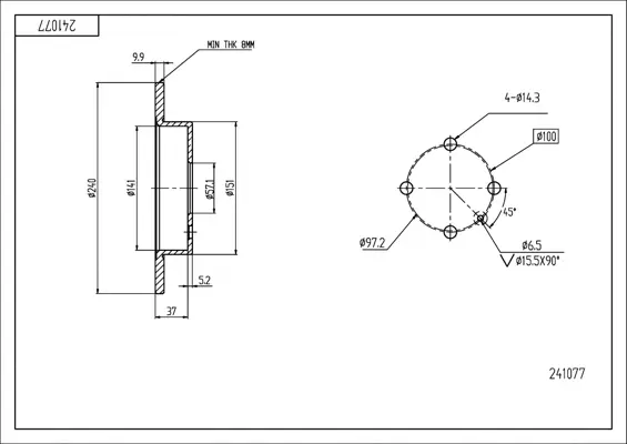Brz.kotouč /z/astra 1.2/abs/ 98-/lak/kpl