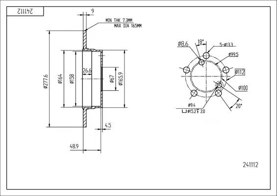 Brz.kotouč /z/db w124 200td /lak/kpl