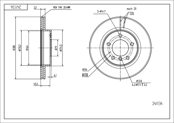 Brz.kotouč /p/bmw 328i 98- /lak/kpl