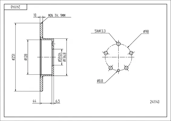 Brz.kotouč /z/alfa147 1.9 01-10 /lak/kpl
