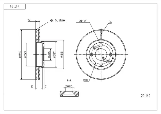 Brz.kotouč /p/micra 1.2-1.5 03- /lak/kpl