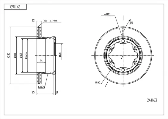 Brz.kotouč /z/sprinter 2.3 95-06/lak/kpl