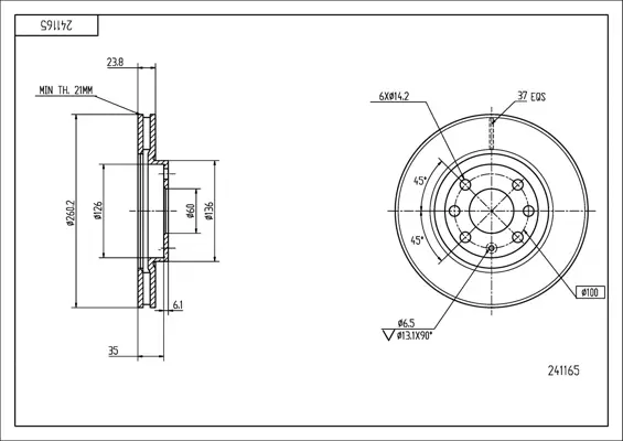 Brz.kotouč /p/corsa 02- /260/ /lak/kpl